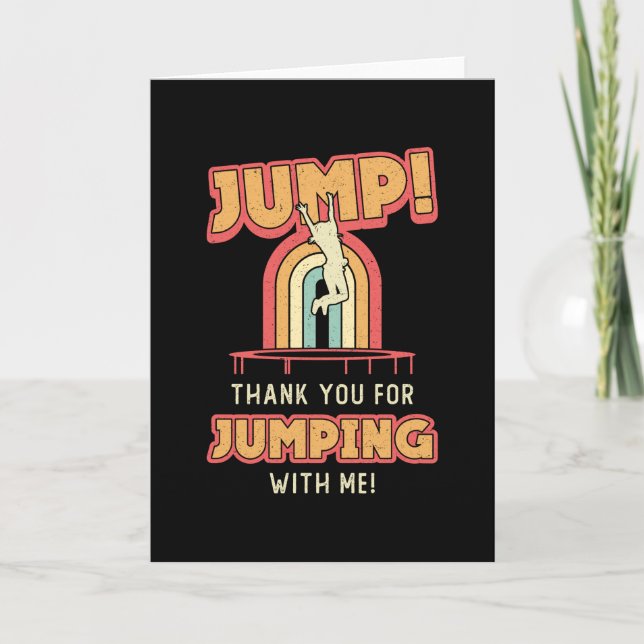 Trampoline Jump Thank You Gymnast Trampolining Card (Front)