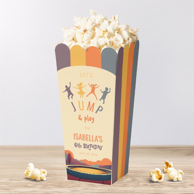 Trampoline Kid Birthday Party Jump and Play Retro Favour Box (Creator Uploaded)