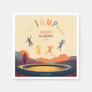 Trampoline Let's Jump and Play Kids Birthday Party Napkin