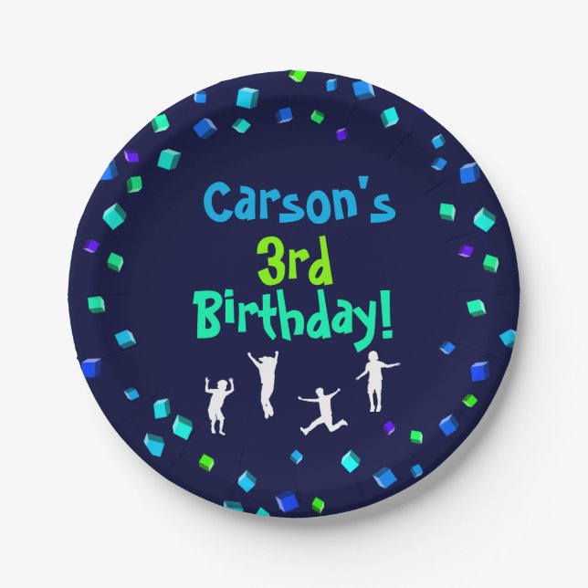 Trampoline or Bounce Party Paper Plates (Front)