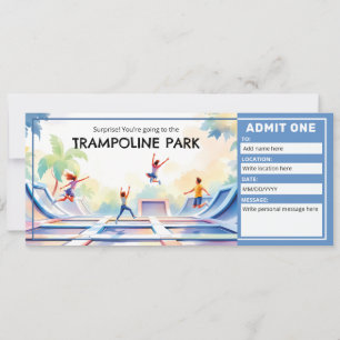 Trampoline Park - Bounce House Ticket Invitation