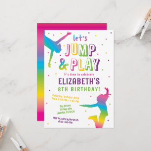 Trampoline Park Kids Birthday Party Invitation