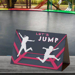 Trampoline Park Let's Jump Red Birthday Party Thank You Card