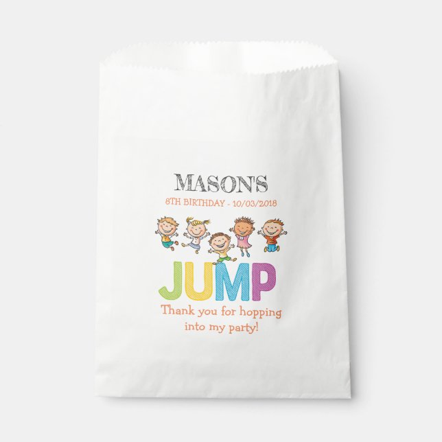 Trampoline Party Birthday Favour Bags (Front)