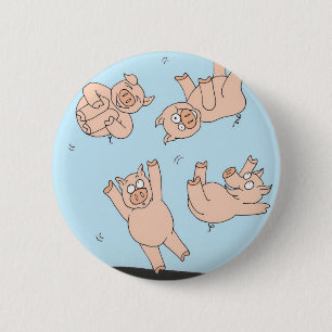 Trampoline Pigs 6 Cm Round Badge