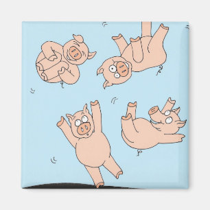 Trampoline Pigs Magnet