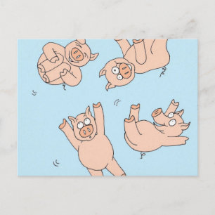 Trampoline Pigs Postcard