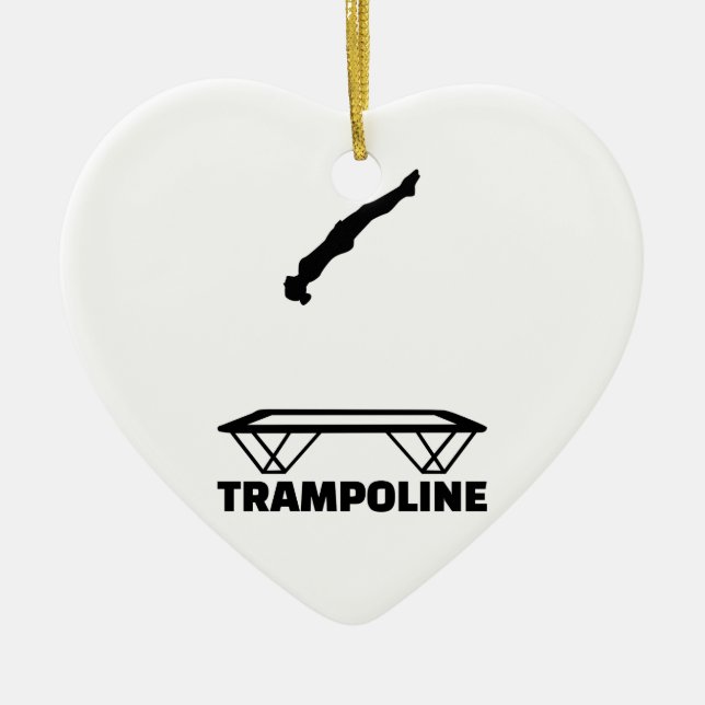 Trampoline trampolinist ceramic tree decoration (Front)