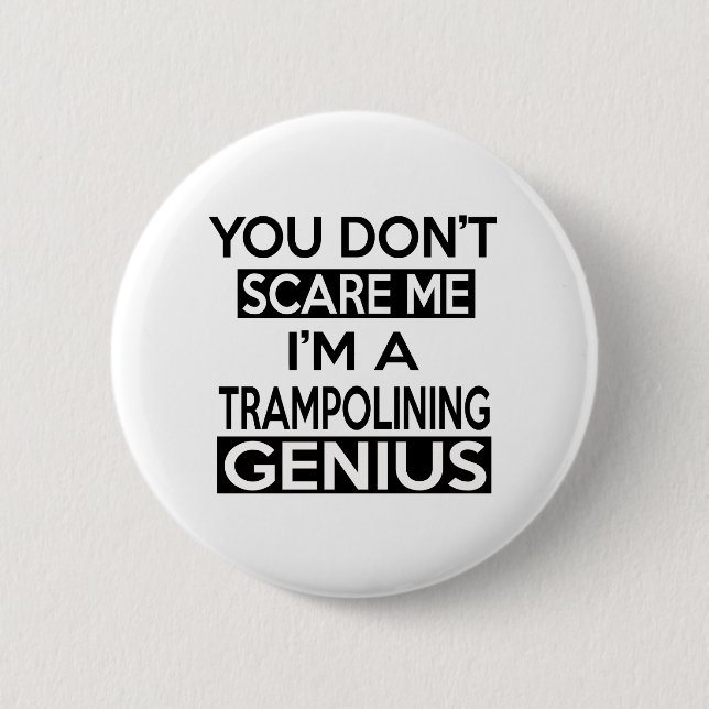 TRAMPOLINING GENIUS DESIGNS 6 CM ROUND BADGE (Front)