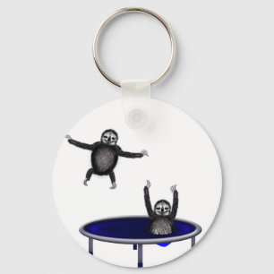 trampolining sloths key ring