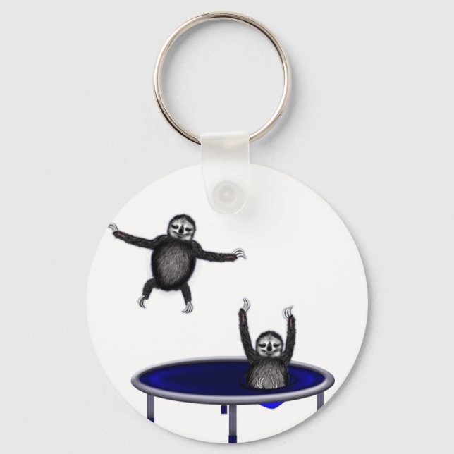 trampolining sloths key ring (Front)