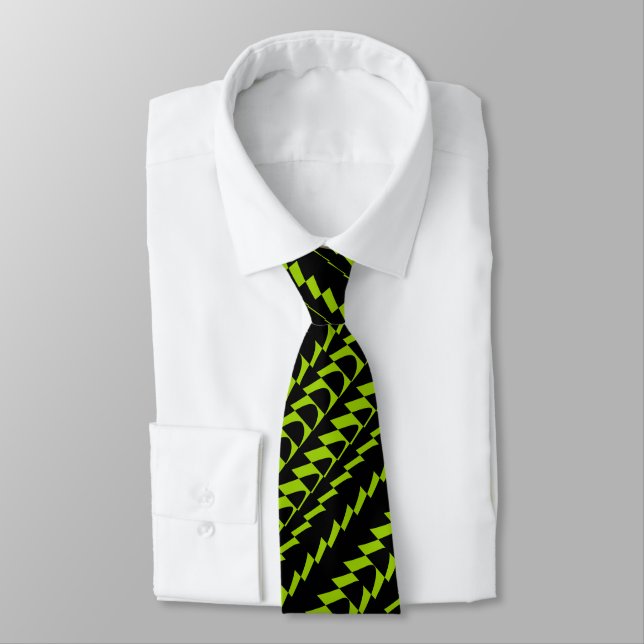 Trance Party - Black and Martian Green Tie (Tied)