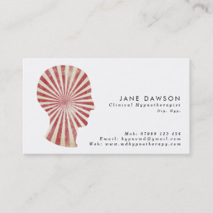 trance red sunburst Hypnotherapist business card