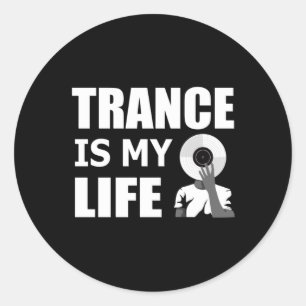 Trance Techno Music Rave DJ House Dance Gift Idea Classic Round Sticker