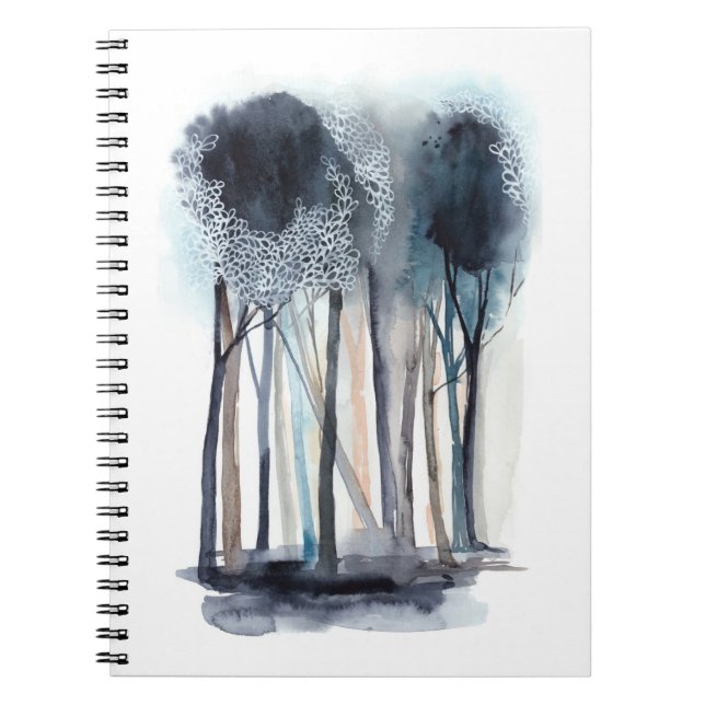 Tranquil Abstract Trees Spiral Notebook (Front)