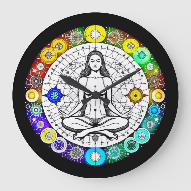 Tranquil and Serene Peaceful Meditation Large Clock (Front)