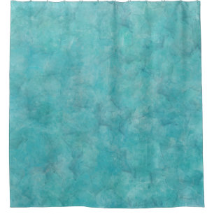 Tranquil Aqua Blue Watercolor Stain Shower Curtain