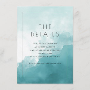 Tranquil Aqua Watercolor Details Enclosure Card