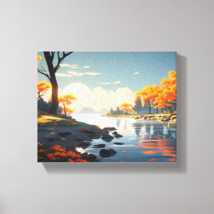 Tranquil Autumn Landscape Canvas Print