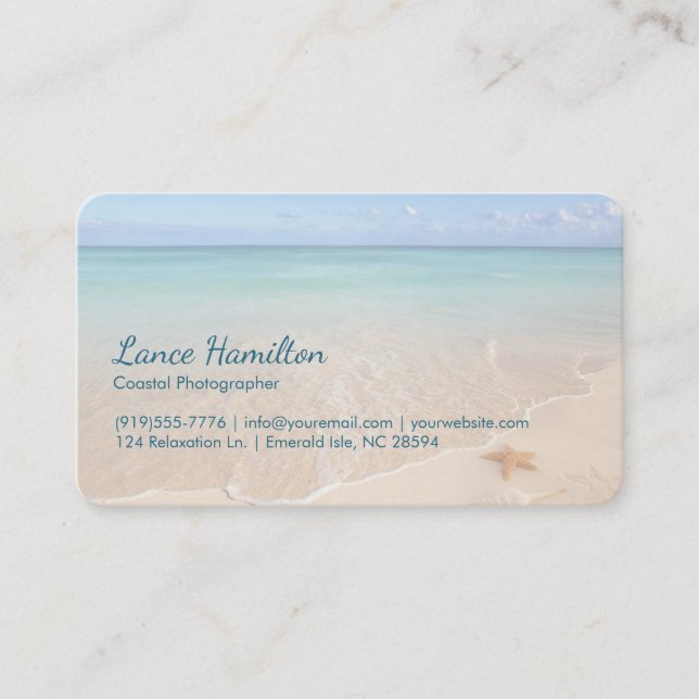 Tranquil Beach Business Card (Front)
