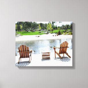 Tranquil Beach Chairs photo Canvas Print