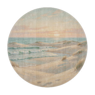 Tranquil Beach Sunset Dunes Ocean Waves Coastal Cutting Board