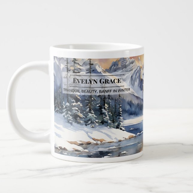 Tranquil Beauty, Banff in Winter – Large Mug (Left)