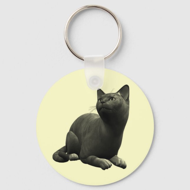 Tranquil Black Cat Key Chain (Front)