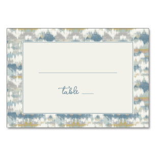 Tranquil Blue Geometric Waves Table Number