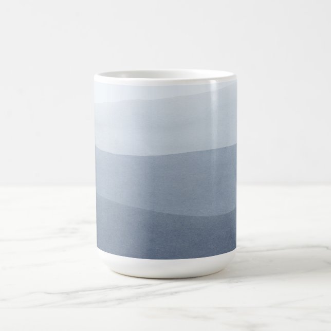 Tranquil Blue-Greys Abstract Landscape Coffee Mug (Center)