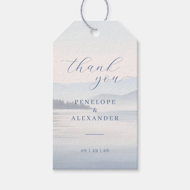 Tranquil Blue Landscape Gift Tags (Front)