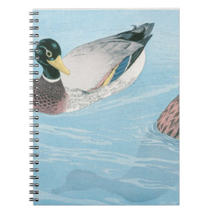 Tranquil Blue Mallard Duck Japanese Art Notebook