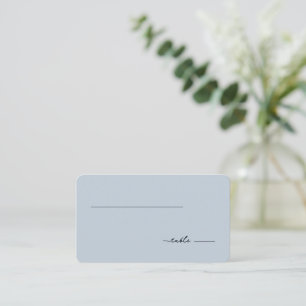 Tranquil Blue Minimalist Table Sign Place Card