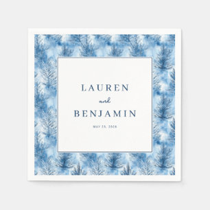 Tranquil Blue Pine Trees Napkin
