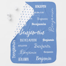Tranquil Blue Signature Name Polka Dot Back