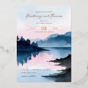 Tranquil Blue Watercolor Landscape