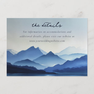 Tranquil Blue Watercolor Mountains Enclosure Card