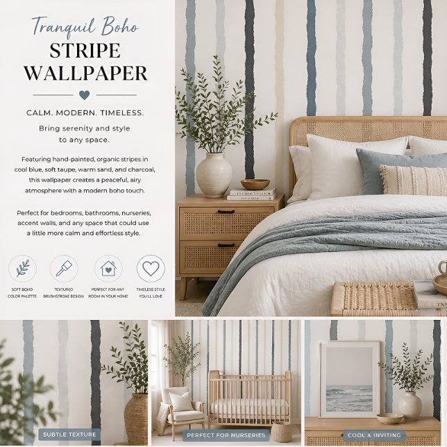 Tranquil Boho Stripe Wallpaper (Tranquil Boho Stripe Wallpaper
)