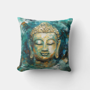 Tranquil Buddha Aura Spiritual Art  Cushion