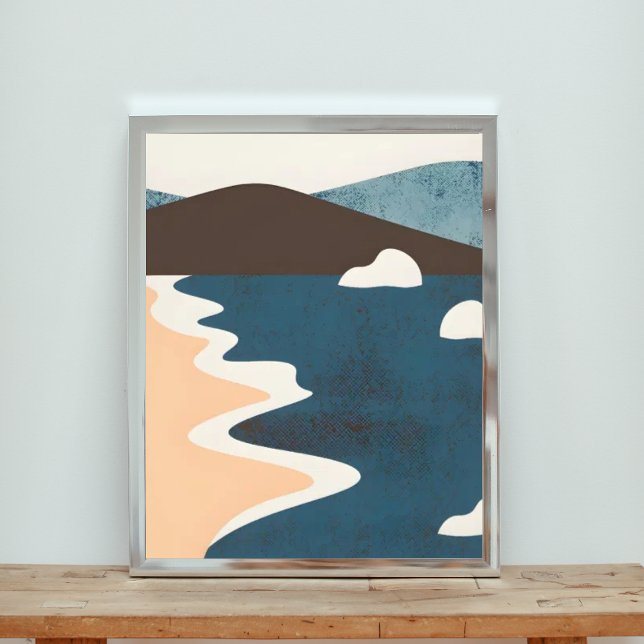 Tranquil Coast: Abstract Beach and Mountains Photo Print (Creator Uploaded)