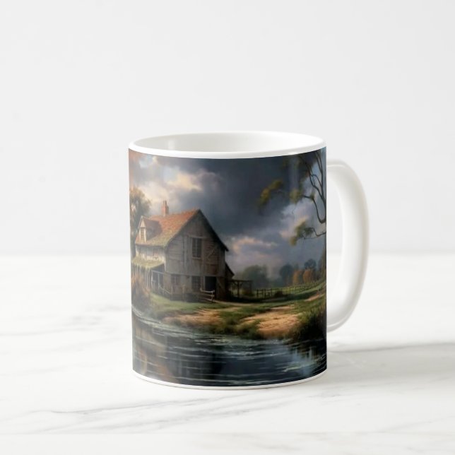 Tranquil Countryside Reflections Coffee Mug (Front Right)