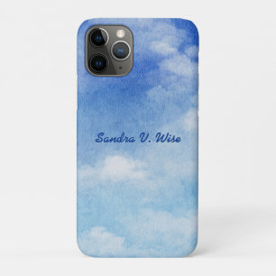Tranquil Custom Sky Dreams Watercolor Blue & White Case-Mate iPhone Case