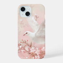 Tranquil Dove with Blossoms Watercolor Phone Case