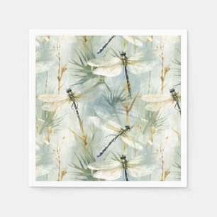 Tranquil Dragonfly Watercolour-style Paper Napkin