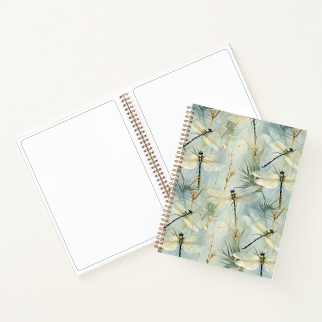 Tranquil Dragonfly Watercolour-style Spiral Notebook (Inside)