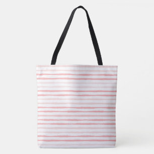 Tranquil Dusty Pink Stripes Tote Bag