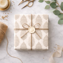 Tranquil Elegance: Sepia Henna Pattern Tissue Pape
