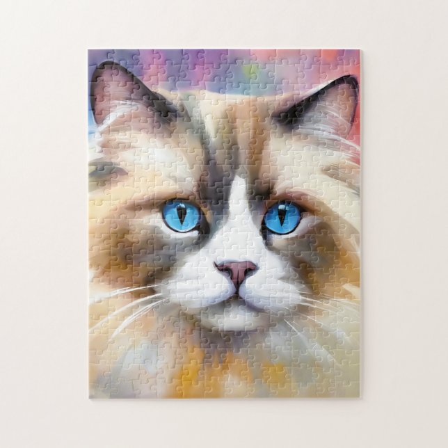 Tranquil Elegant Ragdoll Cat Jigsaw Puzzle (Vertical)