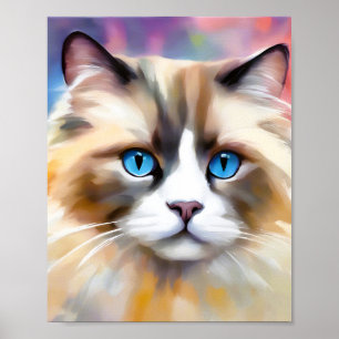 Tranquil Elegant Ragdoll Cat Poster