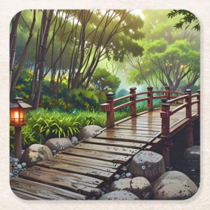 Tranquil Escape - Japanese Garden Paper Coaster